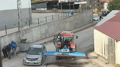 Merzifon’da Görünmez Kaza: Zirai Alet Otomobile Çarptı