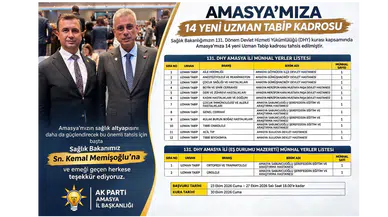 Amasya’ya 14 Doktor Müjdesi!