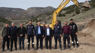 Göynücek’te Gölet Yolunda Çalışma Başladı