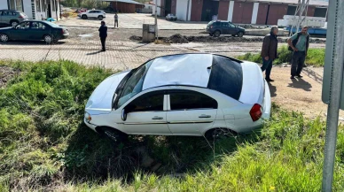 Çorum’da otomobil menfeze düştü: 1 yaralı