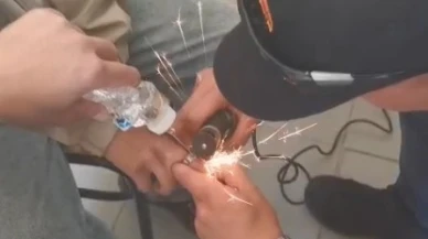Öğrencinin parmağına sıkışan yüzüğü itfaiye ekipleri keserek çıkardı