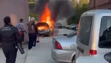 Hastane Otoparkında Yangın Paniği!