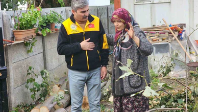 Ağacın Devrildiği Evde Ekipler Seferber Oldu