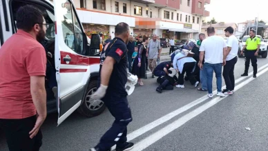 Koşarak karşıya geçen yaşlı kadına kamyonet çarptı