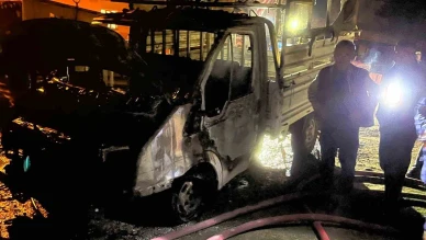 Alevlere teslim olan kamyonet kullanılmaz hale geldi