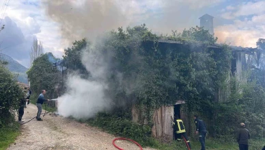 metruk binada çıkan yangını itfaiye söndürüldü