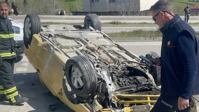 Kontrolden çıkan otomobil takla attı: 1 yaralı