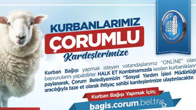 Çorum’da Kurban Bağışı Başladı