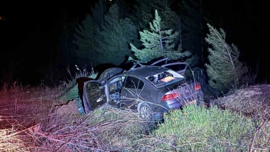 Otomobil kara yoluna çıkan ata çarptı: 3 yaralı