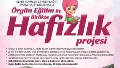 HAFIZLIK KIZ KUR'AN KURSU ÖN KAYITLARI BAŞLADI