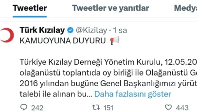 KIZILAY BAŞKANI İSTİFA ETTİ