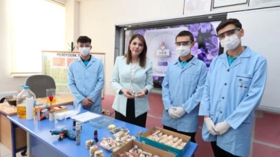 Masatlı, Atık Yağlardan Sabun Üreten Öğrencileri Ziyaret Etti