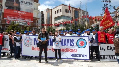 MERZİFON'DA 1 MAYIS KUTLANDI