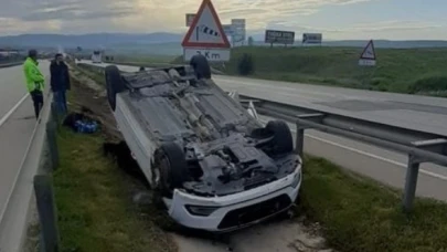Merzifon'da Otomobil Takla Attı: 1 Yaralı