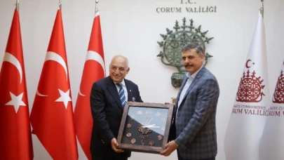 TFF Başkanı Büyükekşi, Çorum Valisi Çiftçi'yi ziyaret etti