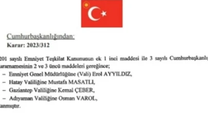 Amasya Valisi Mustafa Masatlı Hatay Valiliğine Atandı