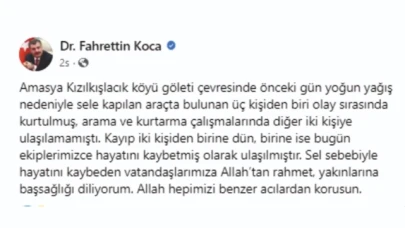 BAKAN KOCA'DAN BAŞSAĞLIĞI MESAJI