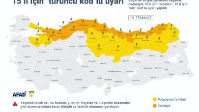 Amasya için "sarı" kodlu sağanak uyarısı