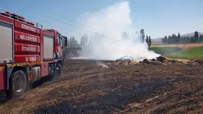 Tarla yangınında 25 dönüm ekili alan zarar gördü