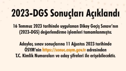 2023-DGS Sonuçları Açıklandı