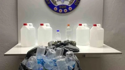 Sahte içki operasyonunda 20 litre etil alkol ele geçirildi