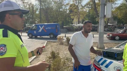 Alkol denetimine takılan sürücü polislere zor anlar yaşattı