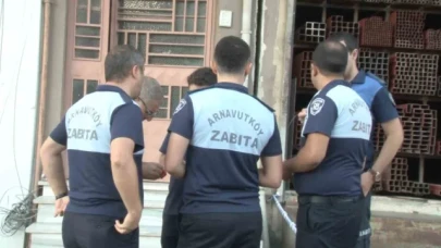 Arnavutköy'de hafriyat alımı esnasında bina kaydı