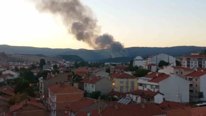 Bozüyük'te çöplük alanda yangın çıktı