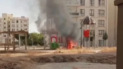 Mardin'de parkta çıkan yangın korkuttu