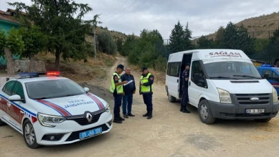 Merzifon'da Okul Servis Araçları Denetlendi