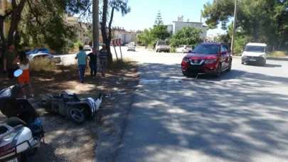 Motosikletli kurye kazadan yaralı olarak kurtuldu