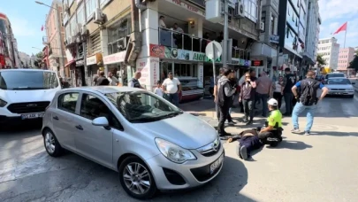 Sarhoş şahıs aracın önünden geçerken kendini yere bıraktı