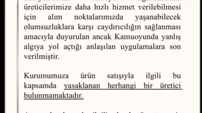TMO, 'yasaklı üretici' uygulamasına son verdi