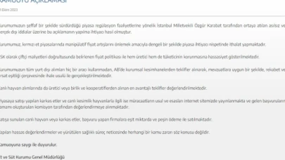 Et ve Süt Kurumu'ndan, CHP Milletvekili Karabat'a cevap