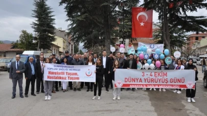 Gümüşhacıköy'de Sağlıklı beslenme ve hareketli yaşam yürüyüşü yapıldı