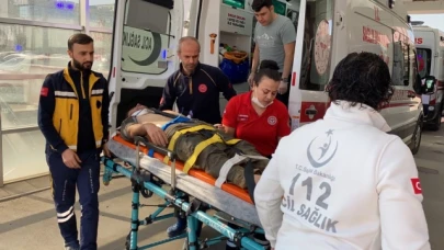 İnşaat alanındaki çukura düşen işçi yaralandı
