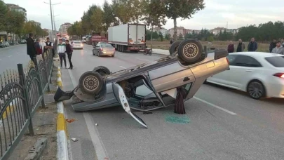 Kontrolden çıkan otomobil takla attı: 1 yaralı