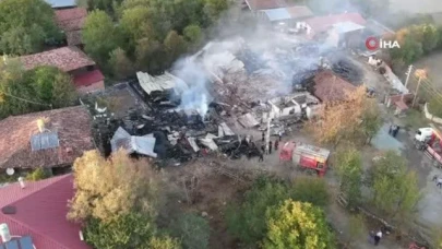 Yangın bölgesi havadan görüntülendi: Facianın eşiğinden dönülmüş