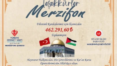 Merzifon’da Filistin için 462 bin 291 lira toplandı