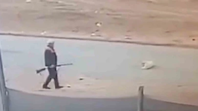 Sahipsiz köpeği av tüfeğiyle öldürdü