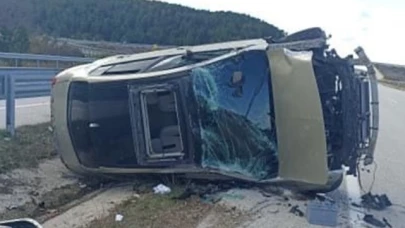 Takla atan otomobilin sürücüsü yaralandı