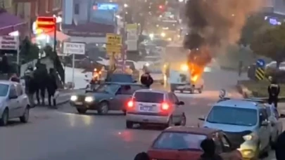 Araç yangını korkuttu