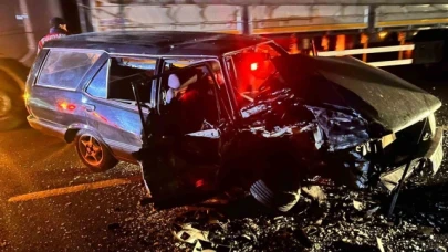 Hurdaya dönen otomobilde burnu bile kanamadı