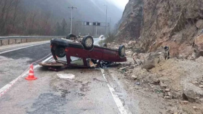 Kontrolden çıkan otomobil takla attı: 1 yaralı