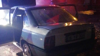 Merzifon’da araç yangını