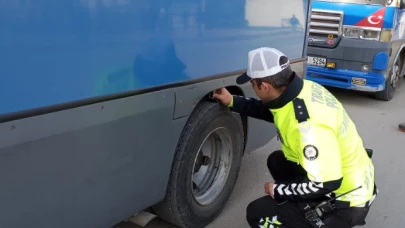 Merzifon’da kış lastiği denetimi yapıldı