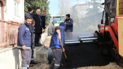 Başkan Üçok, Orta Mahalledeki Asfalt Çalışmasını Denetledi