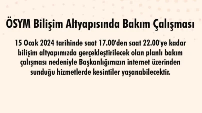 ÖSYM bilişim altyapısında çalışma
