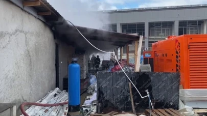 Şantiyede yangın sonrası patlama