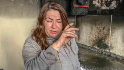 Evinin yandığını gören kadın kurye sinir krizi geçirdi